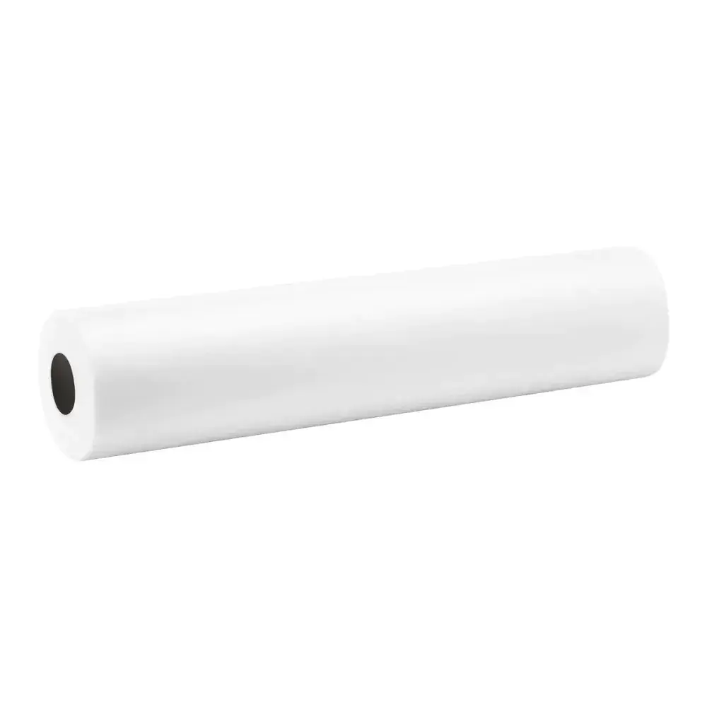Hvid non-woven rulle på 60 centimeters bredde og 100 meters længde til briks